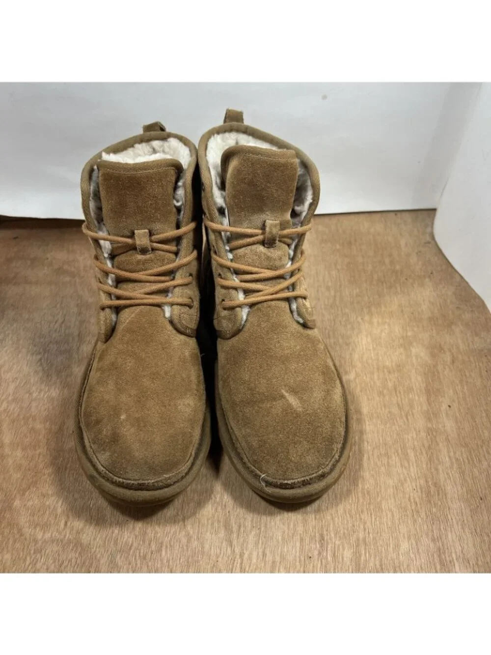 Ugg Harkley Men's Size 8 Shearling Ankle Boots Chukka Chestnut Tan 1016472